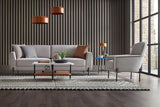 Dante Light Gray Upholstered Armchair side view