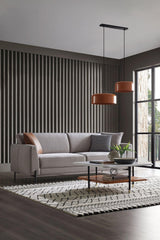 Dante Light Gray 3-Seater Sofa side angle showing armrest and cushions