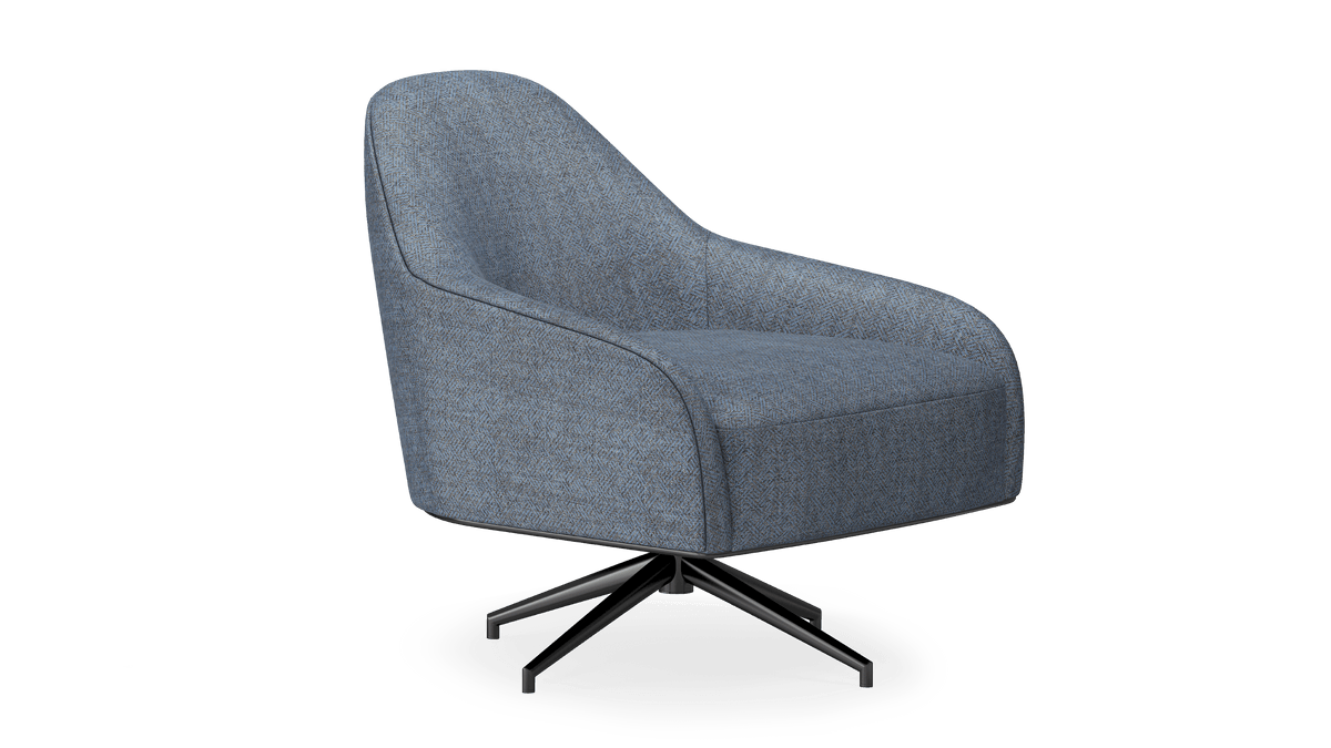 Giorno Blue Swivel Armchair front angle
