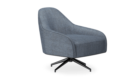 Giorno Blue Swivel Armchair front angle