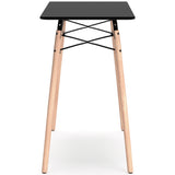 Jaspeni Black and Natural Wood Home Office Desk showing metal framework