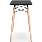 Jaspeni Black and Natural Wood Home Office Desk rear view