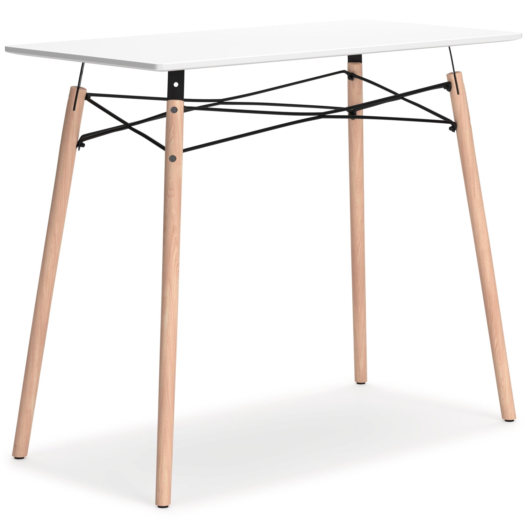 Jaspeni White and Natural Home Office Desk - front straight view
