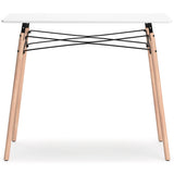 Jaspeni White and Natural Home Office Desk - alternate side profile