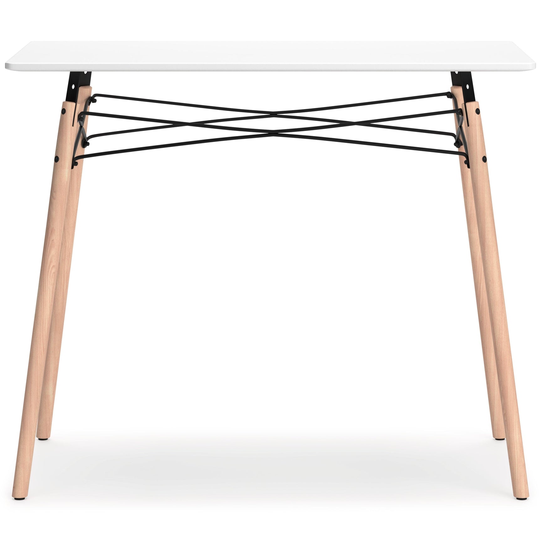 Jaspeni White and Natural Home Office Desk - alternate side profile