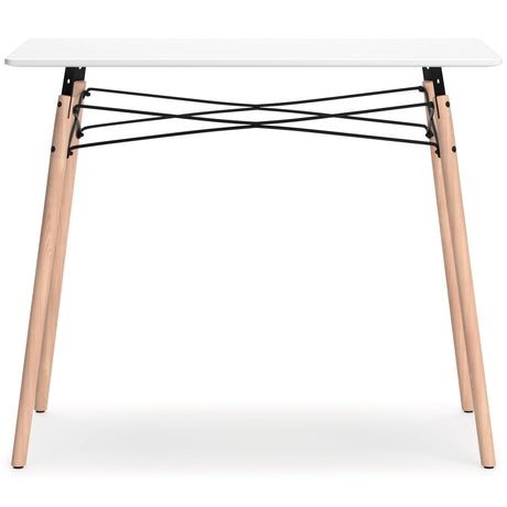 Jaspeni White and Natural Home Office Desk - alternate side profile