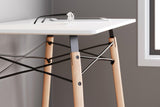 Jaspeni White and Natural Home Office Desk - close-up detail of desk surface