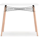 Jaspeni White and Natural Home Office Desk - angled alternate side