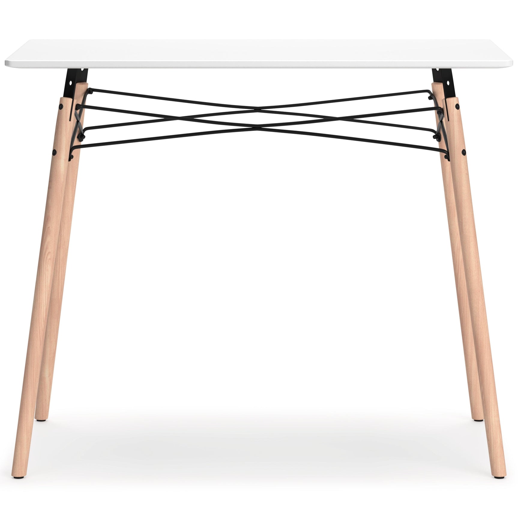 Jaspeni White and Natural Home Office Desk - angled alternate side