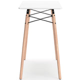 Jaspeni White and Natural Home Office Desk - angled alternate side view