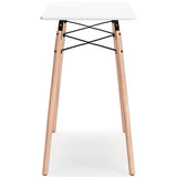 Jaspeni White and Natural Home Office Desk - back view