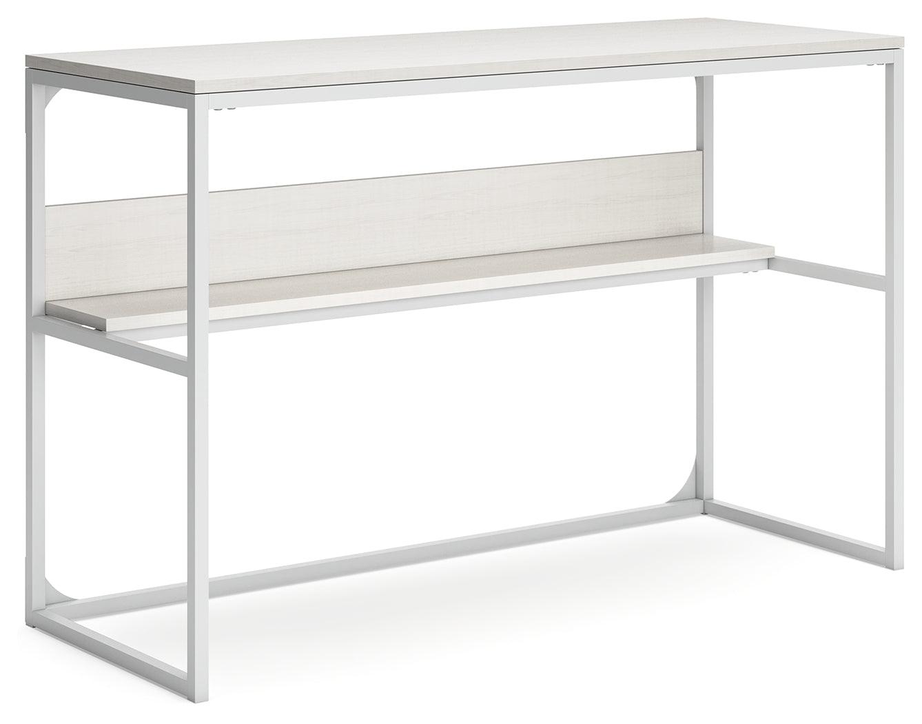 Deznee White Home Office Desk head-on view