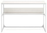 Side view of Deznee White Home Office Desk showing metal frame