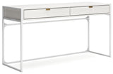 Top angle showing shelf and desktop area of Deznee desk
