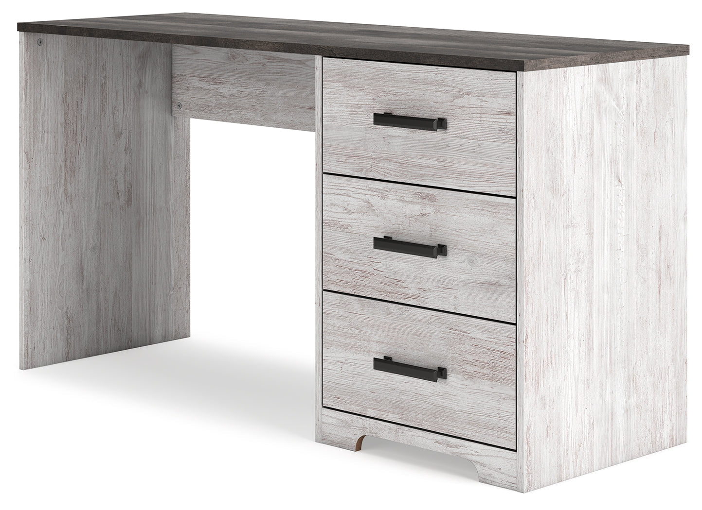 Shawburn White Dark Charcoal Gray 54" Home Office Desk