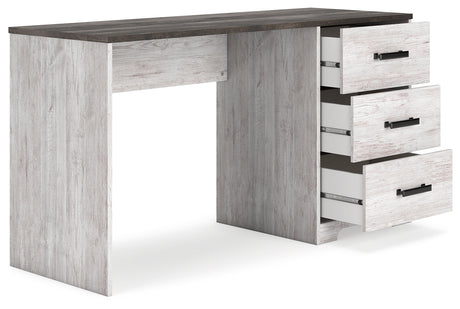 Shawburn desk back angle showing construction