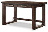 Breckington dark brown home office desk with chair and storage set