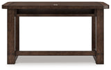 Breckington dark brown home office desk with chair and storage set
