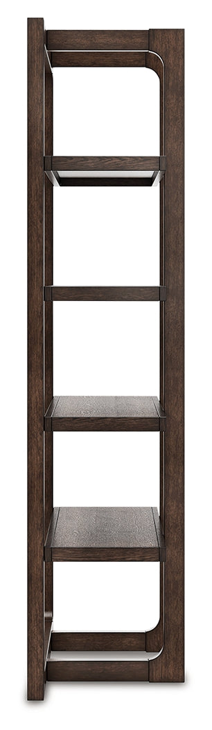 Breckington dark brown home office desk with chair and storage set