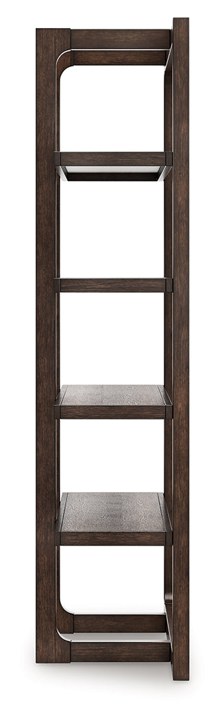 Breckington dark brown home office desk with chair and storage set