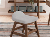Lyncott brown home office desk with chair, front view