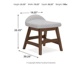 Lyncott brown home office desk with chair, front view
