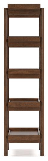 Lyncott Brown Home Office Desk with Chair and Storage set, front view