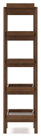 Lyncott Brown Home Office Desk with Chair and Storage set, front view