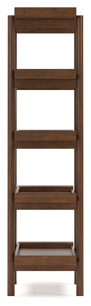 Lyncott Brown Home Office Desk with Chair and Storage set, front view