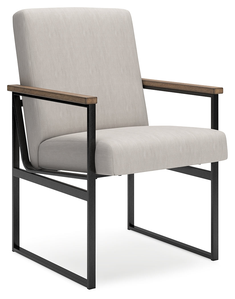 Side angle of Montia desk with chair