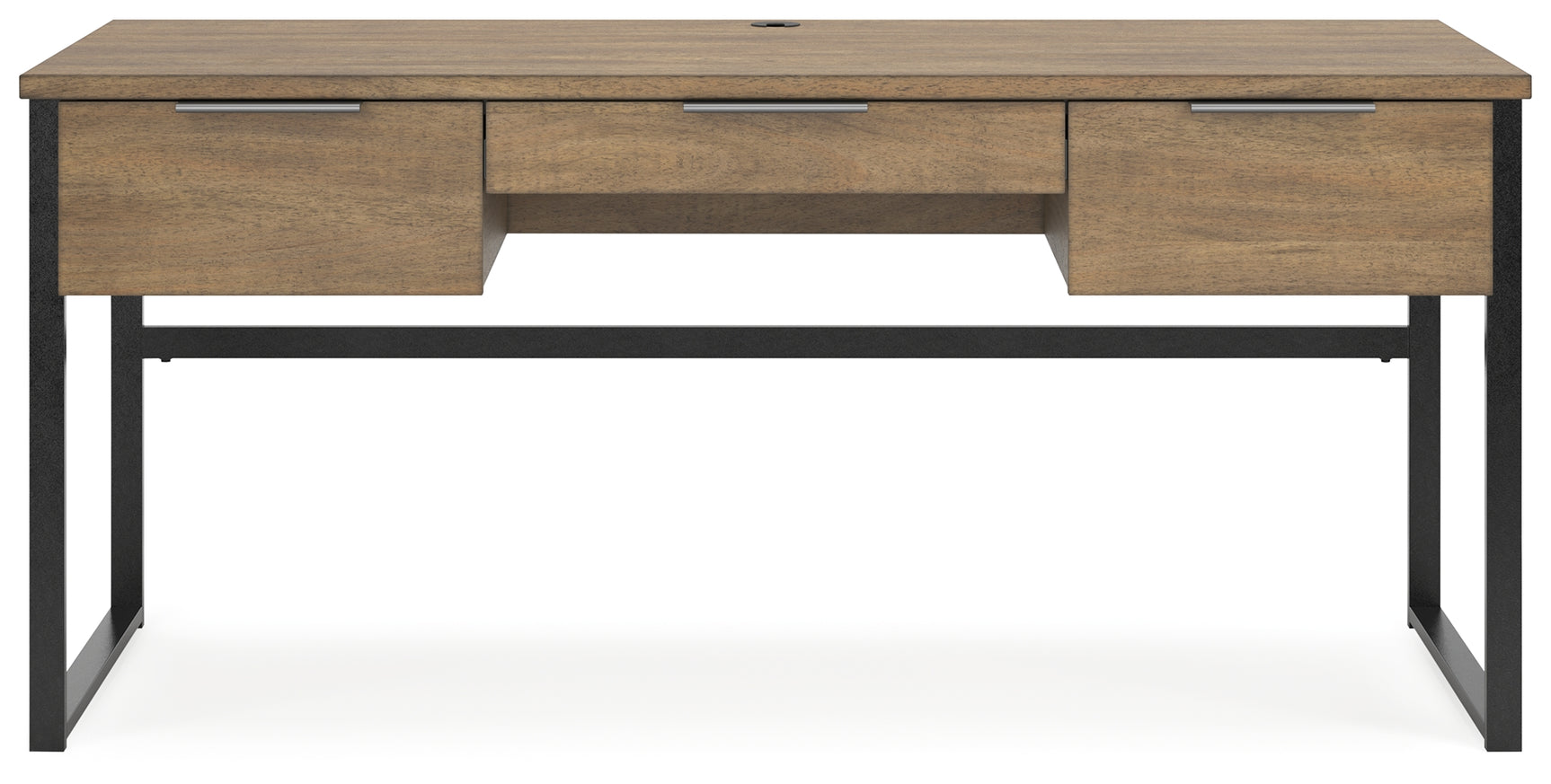 Front view of Montia desk with closed drawers