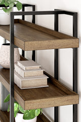 Montia 76-inch bookcase detailed metal frame
