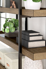 Montia 76-inch bookcase detailed wood texture