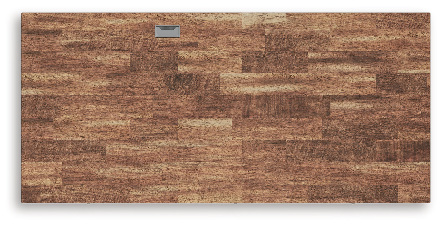 Top view of Wildenauer desk butcher block veneer surface