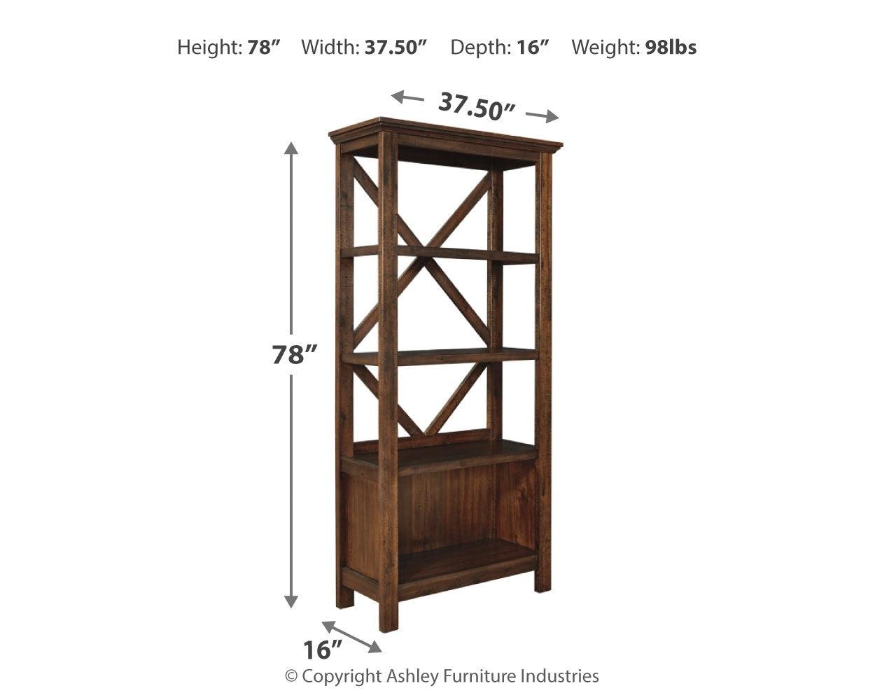 Baldridge bookcase dimensions diagram