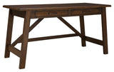 Baldridge Rustic Brown Home Office Desk side view showing drawer