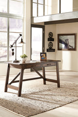 Back view of Baldridge Rustic Brown Home Office Desk