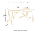 Baldridge desk dimensions diagram