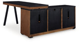 Back view of Kallari credenza with desk return