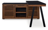 Front head-on view of Kallari credenza with desk return