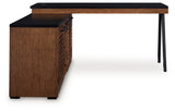 Side view of Kallari credenza and desk return
