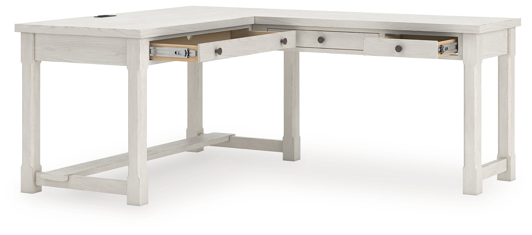 Open drawer view of Robbinsdale L-Shaped Desk