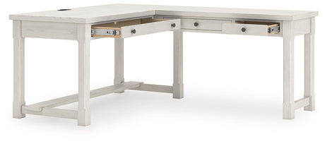 Open drawer view of Robbinsdale L-Shaped Desk