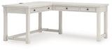 Robbinsdale L-Shaped Desk side angle showing drawers