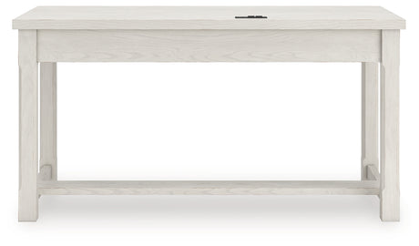 Desk back view showing cable management