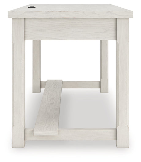 Side view of desk