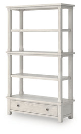 Robbinsdale antique white 75 inch bookcase alternate angled view