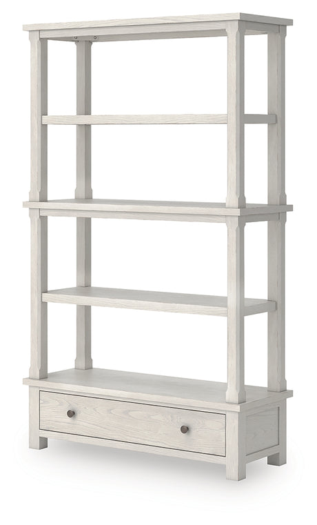 Robbinsdale antique white 75 inch bookcase alternate angled view