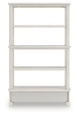 Robbinsdale antique white 75 inch bookcase back view