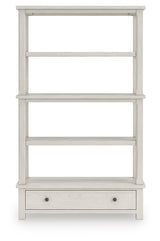 Robbinsdale antique white 75 inch bookcase head on front view